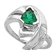 14K White Gold Tsavorite Ring