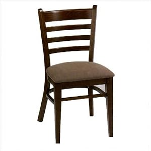 Ladder Back Chair- Walnut [Set of 4] Upholstery: Vinyl - Cabernet by 