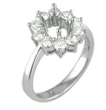 0.87 ct Round Diamond Engagement Ring Setting 18k White Gold