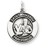 Sterling Silver Oxidized St. Andrew Medal