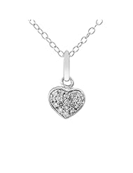 Sterling Silver Diamond Heart Shape Pendant Necklace (0.10 cttw)
