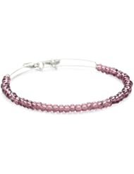 Alex and Ani "Collegiate" Purple Shimmering Sea Bead Expandable Yellow Gold Wire Bangle Bracelet