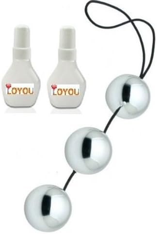 Sexual Wellness Devices For Women 3 Silver BenExercise Beads Silver Duo-Tone Triple Tightening+0.65 oz lubricating oil(2)
