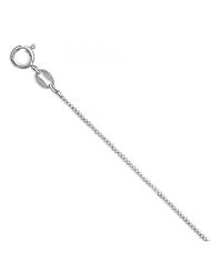 MMA Silver - 20 inch Rhodium Plated Box 019 Chain Necklace