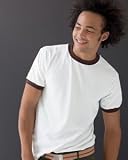 Anvil preshrunk cotton crewneck Ringer T-Shirt. 923