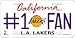 Sporting Goods : Los Angeles Lakers #1 Fan Metal License Plate *SALE*