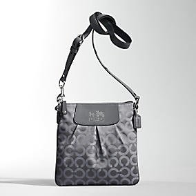 Coach Op Art Madison Crossbody Messenger Bag Swing Pack 41992 Graphite