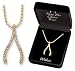 Gold Wishbone Crystal Pendant Wishes Come True Necklace