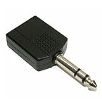 Mono 6.3MM STEREO MALE TO DUAL 6.3 MM STEREO FEMALE ADAPTER COUPLER JACK (QTY-2)