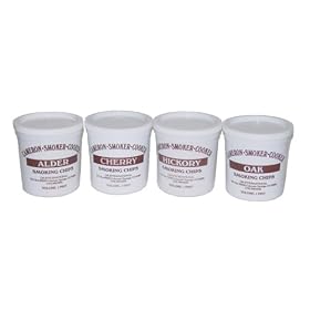 Cameron Cookware Alder, Hickory, Oak, and Cherry Wood Smoking Chips, Set of 4