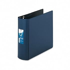New-Samsill 17492 - Contour Heavy-Duty Locking Round Ring Binder, 11 x 8-1/2, 4 Cap, Dark Blue - SAM17492