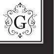 Monogram Black & White Cocktail Napkins - G