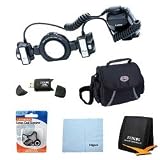 Canon MT-24EX Macro Twin Lite Flash for Canon Digital SLR Cameras w/ Deluxe Bag, Lens Cap Keeper, Microfiber Cleaning Cloth, Memory Card Wallet, USB 2.0 Card Reader