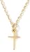 22k Gold Plated Small Pewter Cross Pendant by Bob Siemon, 18"