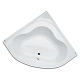 Acryl Eck Badewanne Wanne Raumspar weiß 130 x130 cm Set