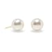 HinsonGayle AAA 6.5-7.0mm White Cultured Pearl Stud Earrings (14K Yellow Gold)
