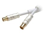 Produkt-Bild: Vivanco HQ HDTV Antennenkabel Koaxstecker <-> Koaxkupplung 110dB 24K vergoldete Kontakte wei&szlig; 10,0m