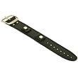 Wide Black Leather Cuff Wrist Watch Band Rock & Roll