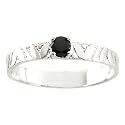 14K White Gold 3 MM Sapphire Children's Ring
