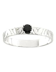 14K White Gold 3 MM Sapphire Childrens Ring