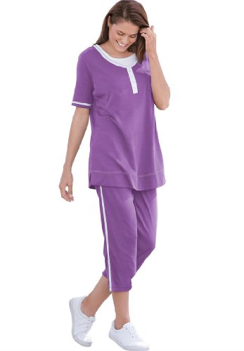 Plus Size 2-Piece Active Capri Set Set