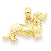 dachshund15 - 14k LongHaired Dachshund Dog Pendant