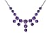 Luxurious 15.25 carats total weight Round Shape Amethyst Multi-Gemstone Necklace in Sterling Silver
