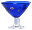 Hand Blown Glass Blue Candy Dessert Dish 5" H Set / 2