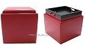 Furniture online: Tandem Set of 2 Red - Tray Ottoman Cube Storage