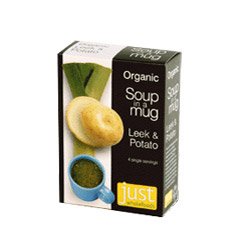 ジュストホールフーズ 有機ＪＡＳ リーキ & ポテト インスタントスープ ６８ｇ （１７ｇ ｘ ４袋入り） Just Wholefoods Soup in a Mug Organic Leek & Potato 68g (17g x 4 envelopes)