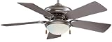Minka-Aire Fans F563-SP 44 Supra Contemporary Indoor Brushed Steel Ceiling Fan w/ Light & Blades