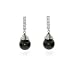 Eve's Addiction Black Onyx and CZ Elegant Ball Drop Earrings