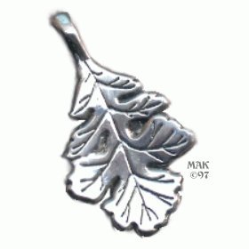 White Oak Leaf - Pewter Pendant - Jewelry Nature Leaves Forest Tree Necklace
