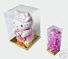 24 PCS 4x4x4-1/2 Party Favor Tuck Top Clear PVC Plastic Box W/ Golden Card