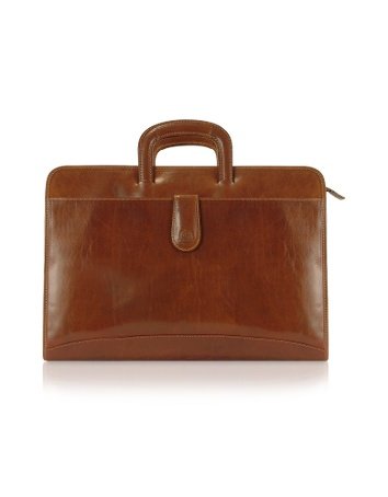 Chiarugi Handmade Brown Genuine Italian Leather Portfolio Briefcase