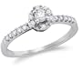 Diamond Engagement Ring 10k White Gold Bridal Anniversary (1/4 Carat)