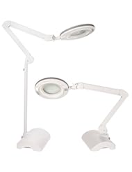 Home Improvement: Brightech - LightView Pro 2-in-1 Dimmable LED Magnifier Table and Floor Lamp - With Cool White / Warm White Color Temperature Adjusting LEDs - SuperBright with 90 LEDs and X-Large Lens - Brightech