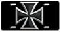 Black/Silver Iron Cross License Plate