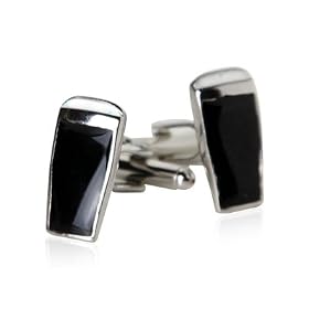 Novelty Cufflinks of Guinness Beer Pint Glass in Rhodium Silver Setting with Presentation Box