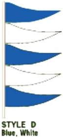 Fluorescent Antenna Pennants Streamers 32" Sleeve (Style D- Blue, White)