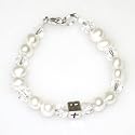 Baptism Bracelet - Pearls and Cross Bead