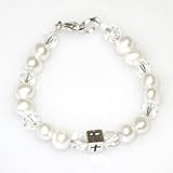 Pearl Cross Christening Gift Bracelet