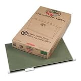 ESS76517 100% Recycled Hanging File Folders, 1/5 Cut, Legal Size, Green, 25/Box