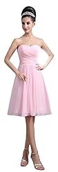 A-line Strapless Chiffon Pleated Short Evening Dress/Prom Dress/Party Dress 