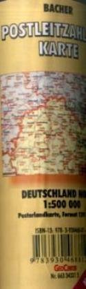 Bacher Postleit-Karte Deutschland, Posterkarte, Nord: Postleitzahlenkarte mit 5stelligen PLZ und Bundesl&auml;nder
