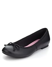 Leather Bow Ballet Pumps