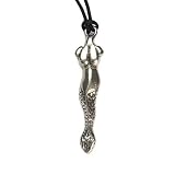 Celtic Snake Goddess Pewter Pendant on Cord Necklace