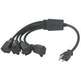 C2G / Cables To Go 29803 18IN 16 AWG 1-to-4 Power Cord Splitter for NEMA 5-15P to 4 NEMA 5-15R