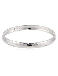 Sterling Silver Hammered Textured Bangle with Closure Bracelet