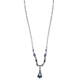 Vintage Royal Blue Crystal Drop Necklace